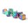 Torched Rainbow 16mm Polyhedral Dice Set