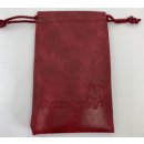 Würfelbeutel: PU-Leather-Bag Red + Pegasus/d4f-Logo