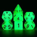 Glow in the Dark Blue and Green RPG Dice Set (7)
