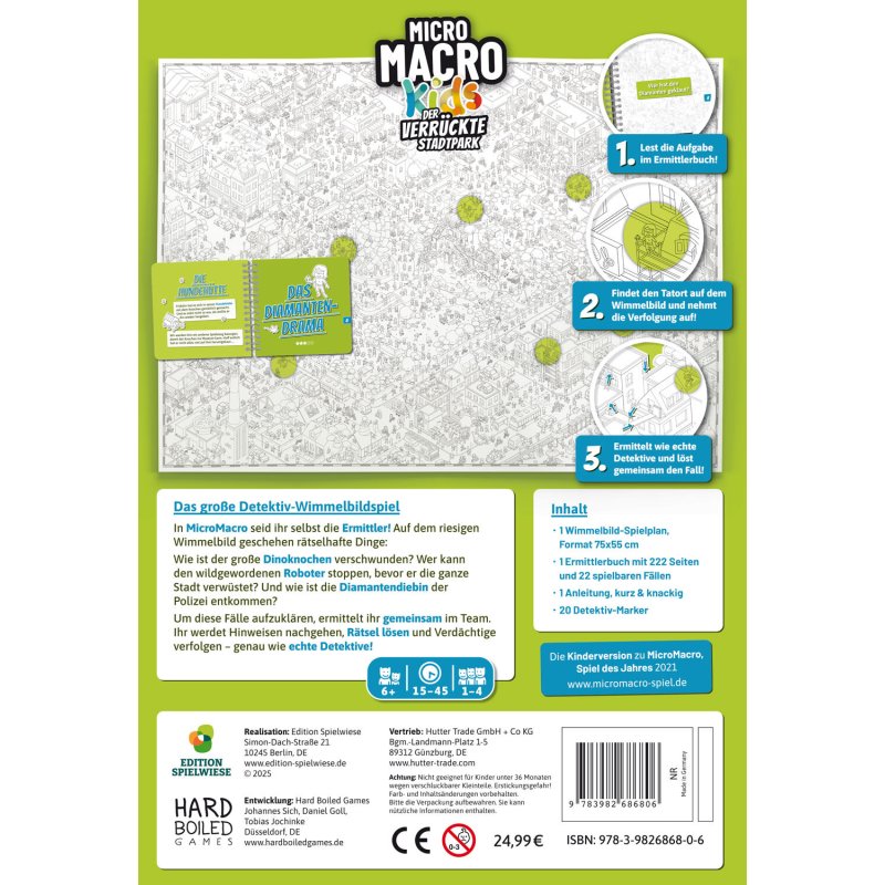 MicroMacro Kids – Der Verrückte Stadtpark – Wimmelbild-Detektivspiel Für 1–4 Spieler Ab 6 Jahren – Fördert Teamarbeit & Kreativität, Familienspaß