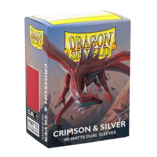 DS100 - Dual Matte Sleeves - Crimson & Silver