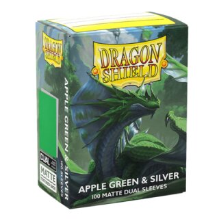 DS100 - Dual Matte Sleeves - Apple Green & Silver