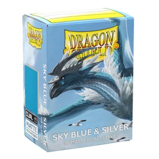 DS100 - Dual Matte Sleeves - Sky Blue & Silver